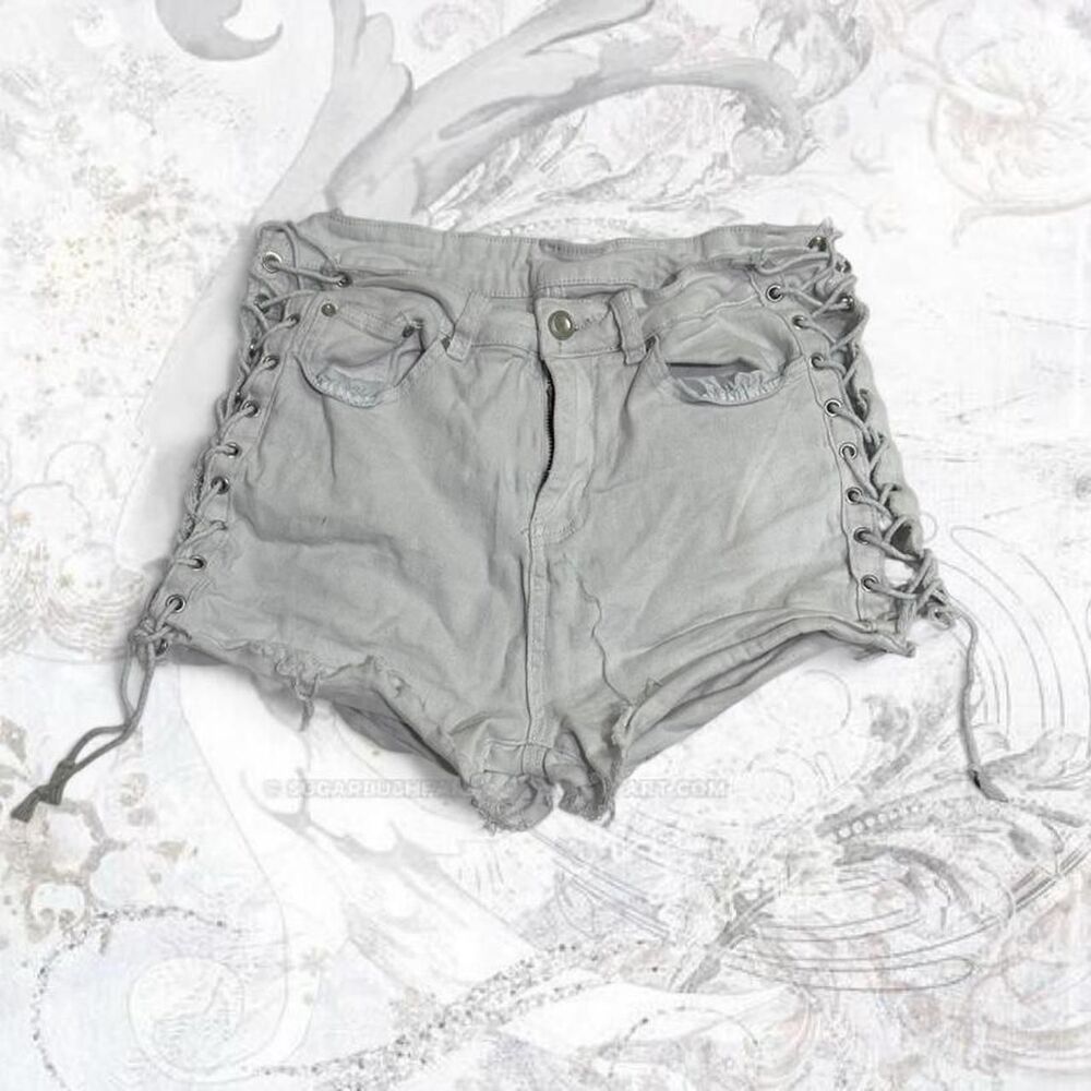 Unbranded Women's Grey and Blue Shorts